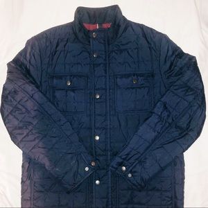 Tommy Hilfiger navy men’s “Quilted Barn Jacket”